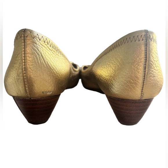 Tory Burch Women's Metallic Gold Loafers - Picture 4 of 5